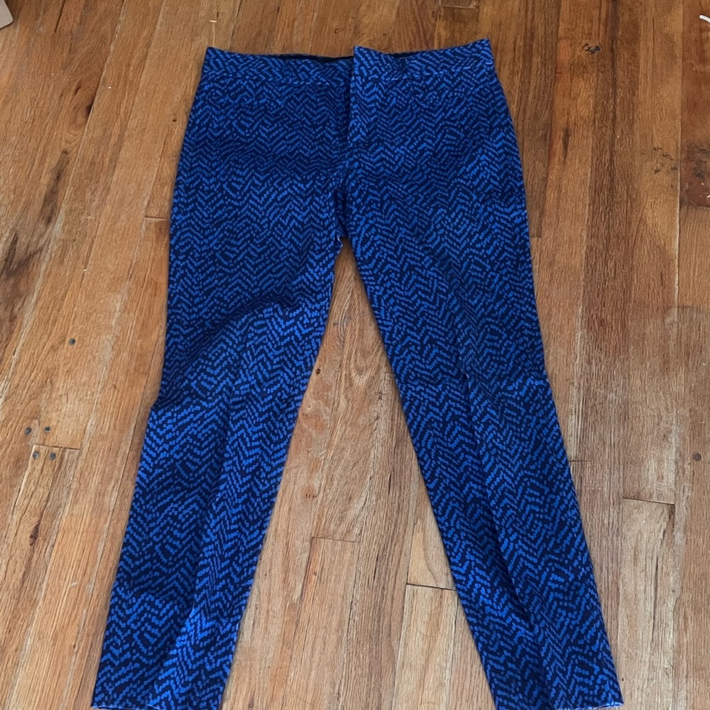 Banana Republic Women's Blue and Black Patterned Pants